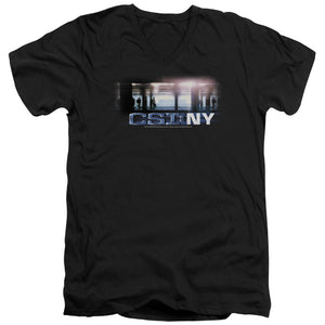 AN OFFCIALLY LICENSED CSI NEW YORK SUBWAY MEN'S V-NECK T-SHIRT BLACK