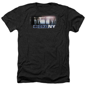 AN OFFCIALLY LICENSED CSI NEW YORK SUBWAY MEN'S HEATHER T-SHIRT CHARCOAL