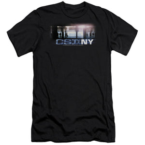 AN OFFCIALLY LICENSED CSI NEW YORK SUBWAY MEN'S PREMIUM SLIM FIT T-SHIRT BLACK