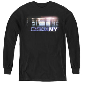 AN OFFCIALLY LICENSED CSI NEW YORK SUBWAY YOUTH LONG SLEEVE T-SHIRT BLACK