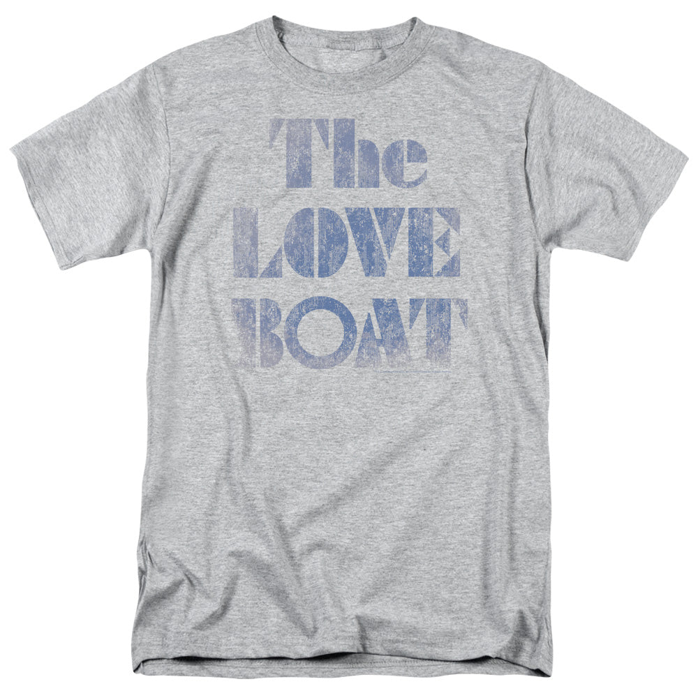 AN OFFCIALLY LICENSED LOVE BOAT DISTRESSED MEN'S REGULAR FIT T-SHIRT ATHLETIC HEATHER