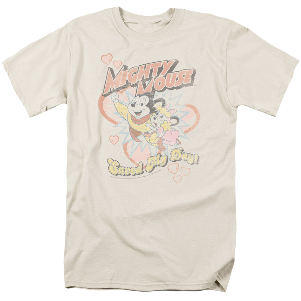 Mighty Mouse Saved My Day Licensed Adult Unisex T-Shirt Regular Fit Tee SM-3X