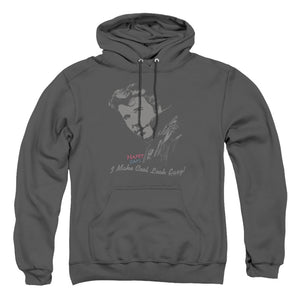 AN OFFCIALLY LICENSED HAPPY DAYS COOL FONZ ADULT UNISEX PULLOVER HOODIE CHARCOAL