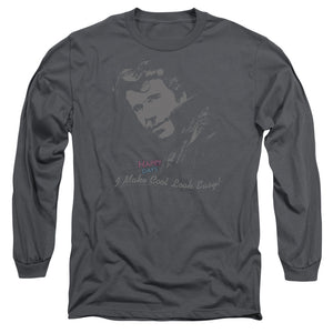 AN OFFCIALLY LICENSED HAPPY DAYS COOL FONZ MEN'S LONG SLEEVE T-SHIRT CHARCOAL