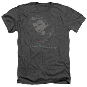 AN OFFCIALLY LICENSED HAPPY DAYS COOL FONZ MEN'S HEATHER T-SHIRT CHARCOAL