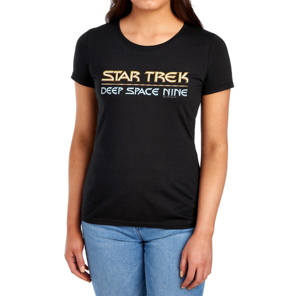 Star Trek Deep Space Nine Logo Licensed Women's T-Shirt Regular Fit LG