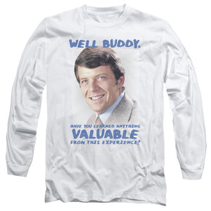 AN OFFCIALLY LICENSED BRADY BUNCH BUDDY MEN'S LONG SLEEVE T-SHIRT WHITE