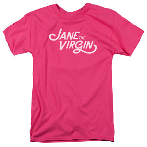 AN OFFCIALLY LICENSED JANE THE VIRGIN LOGO MEN'S REGULAR FIT T-SHIRT HOT PINK