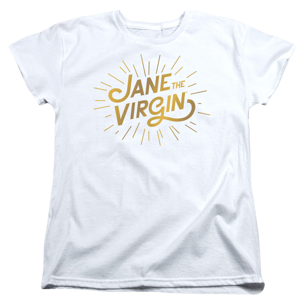 AN OFFCIALLY LICENSED JANE THE VIRGIN GOLDEN LOGO WOMEN'S REGULAR FIT T-SHIRT WHITE