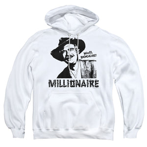 AN OFFCIALLY LICENSED BEVERLY HILLBILLIES MILLIONAIRE ADULT UNISEX PULLOVER HOODIE WHITE