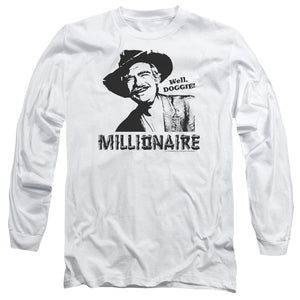 AN OFFCIALLY LICENSED BEVERLY HILLBILLIES MILLIONAIRE MEN'S LONG SLEEVE T-SHIRT WHITE