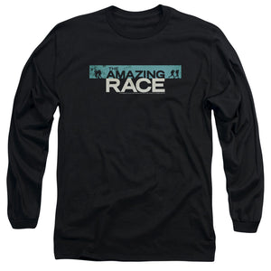 AN OFFCIALLY LICENSED AMAZING RACE BAR LOGO MEN'S LONG SLEEVE T-SHIRT BLACK