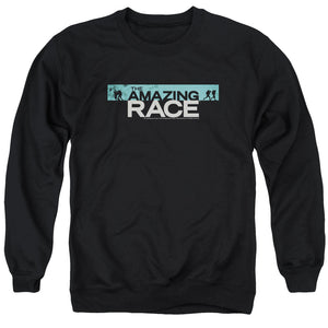 AN OFFCIALLY LICENSED AMAZING RACE BAR LOGO ADULT UNISEX CREWNECK SWEATSHIRT BLACK