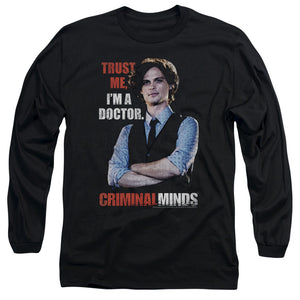 AN OFFCIALLY LICENSED CRIMINAL MINDS TRUST ME MEN'S LONG SLEEVE T-SHIRT BLACK
