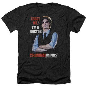 AN OFFCIALLY LICENSED CRIMINAL MINDS TRUST ME MEN'S HEATHER T-SHIRT CHARCOAL