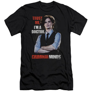 AN OFFCIALLY LICENSED CRIMINAL MINDS TRUST ME MEN'S PREMIUM SLIM FIT T-SHIRT BLACK