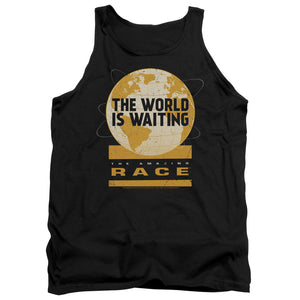 AN OFFCIALLY LICENSED AMAZING RACE WAITING WORLD ADULT UNISEX TANK TOP BLACK
