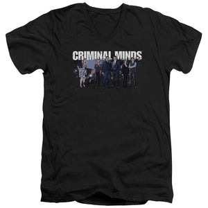 AN OFFCIALLY LICENSED CRIMINAL MINDS SEASON 10 CAST MEN'S V-NECK T-SHIRT BLACK