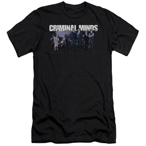 AN OFFCIALLY LICENSED CRIMINAL MINDS SEASON 10 CAST MEN'S PREMIUM SLIM FIT T-SHIRT BLACK