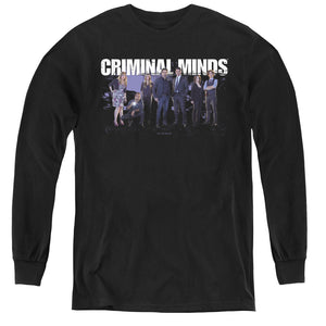AN OFFCIALLY LICENSED CRIMINAL MINDS SEASON 10 CAST YOUTH LONG SLEEVE T-SHIRT BLACK