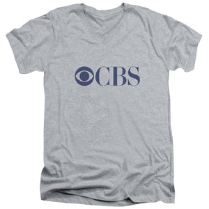 AN OFFCIALLY LICENSED CBS LOGO CBS LOGO MEN'S V-NECK T-SHIRT ATHLETIC HEATHER