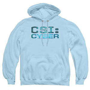 AN OFFCIALLY LICENSED CSI: CYBER CYBER LOGO ADULT UNISEX PULLOVER HOODIE LIGHT BLUE