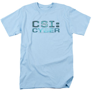 AN OFFCIALLY LICENSED CSI: CYBER CYBER LOGO MEN'S REGULAR FIT T-SHIRT LIGHT BLUE