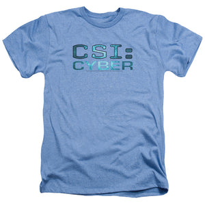 AN OFFCIALLY LICENSED CSI: CYBER CYBER LOGO MEN'S HEATHER T-SHIRT LIGHT BLUE