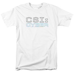 AN OFFCIALLY LICENSED CSI: CYBER LOGO MEN'S REGULAR FIT T-SHIRT WHITE