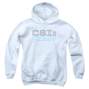 AN OFFCIALLY LICENSED CSI: CYBER LOGO YOUTH HOODIE WHITE