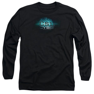 AN OFFCIALLY LICENSED CSI: CYBER THUMB PRINT MEN'S LONG SLEEVE T-SHIRT BLACK