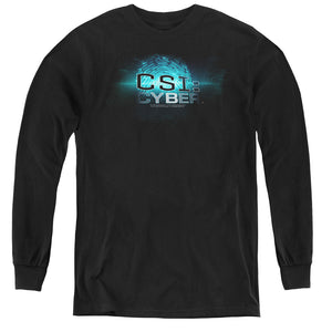 AN OFFCIALLY LICENSED CSI: CYBER THUMB PRINT YOUTH LONG SLEEVE T-SHIRT BLACK