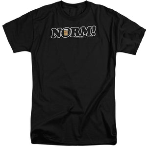 AN OFFCIALLY LICENSED CHEERS NORM! MEN'S TALL FIT T-SHIRT BLACK
