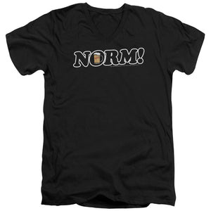 AN OFFCIALLY LICENSED CHEERS NORM! MEN'S V-NECK T-SHIRT BLACK