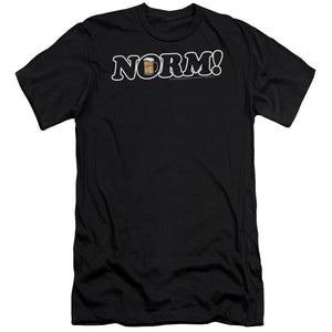 AN OFFCIALLY LICENSED CHEERS NORM! MEN'S PREMIUM SLIM FIT T-SHIRT BLACK