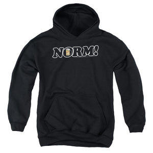 AN OFFCIALLY LICENSED CHEERS NORM! YOUTH HOODIE BLACK