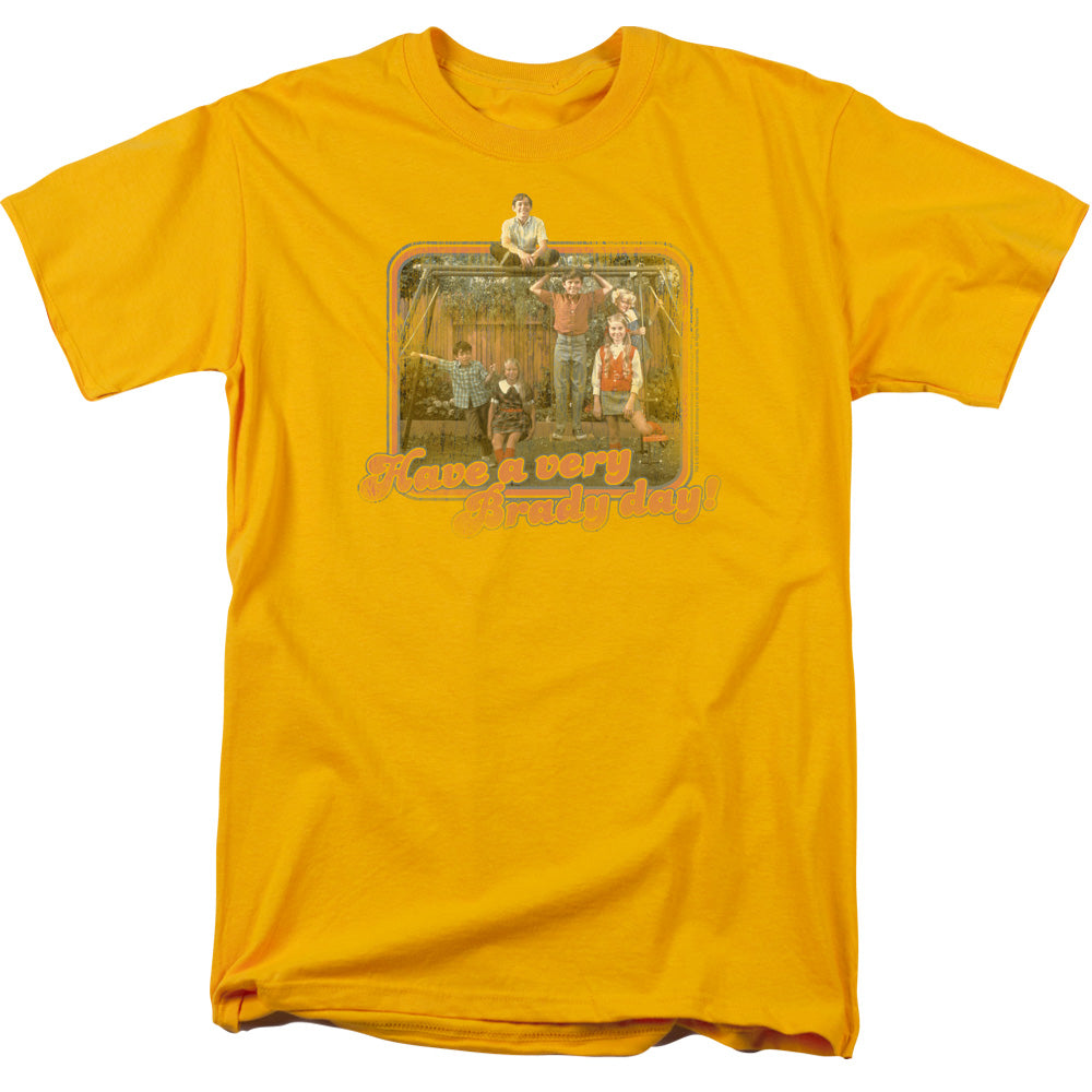 AN OFFCIALLY LICENSED BRADY BUNCH HAVE A VERY BRADY DAY! MEN'S REGULAR FIT T-SHIRT GOLD