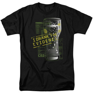 AN OFFCIALLY LICENSED CSI I DRANK THE EVIDENCE MEN'S REGULAR FIT T-SHIRT BLACK