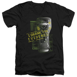 AN OFFCIALLY LICENSED CSI I DRANK THE EVIDENCE MEN'S V-NECK T-SHIRT BLACK