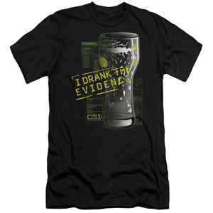 AN OFFCIALLY LICENSED CSI I DRANK THE EVIDENCE MEN'S PREMIUM SLIM FIT T-SHIRT BLACK
