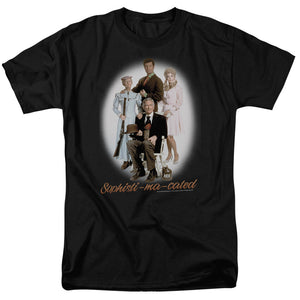 AN OFFCIALLY LICENSED BEVERLY HILLBILLIES SOPHISTIMACATED MEN'S REGULAR FIT T-SHIRT BLACK