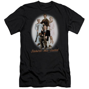 AN OFFCIALLY LICENSED BEVERLY HILLBILLIES SOPHISTIMACATED MEN'S PREMIUM SLIM FIT T-SHIRT BLACK