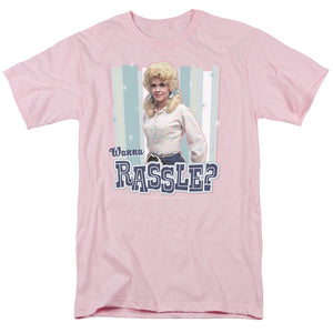 AN OFFCIALLY LICENSED BEVERLY HILLBILLIES WANNA RASSLE MEN'S REGULAR FIT T-SHIRT PINK