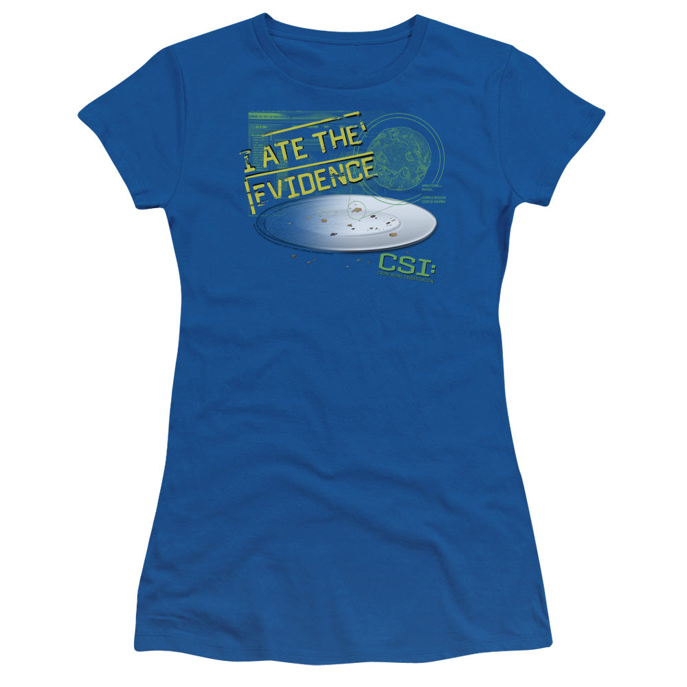 Csi I Ate The Evidence Licensed Women's T-Shirt Juniors MD-XL