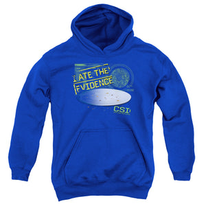 AN OFFCIALLY LICENSED CSI I ATE THE EVIDENCE YOUTH HOODIE ROYAL