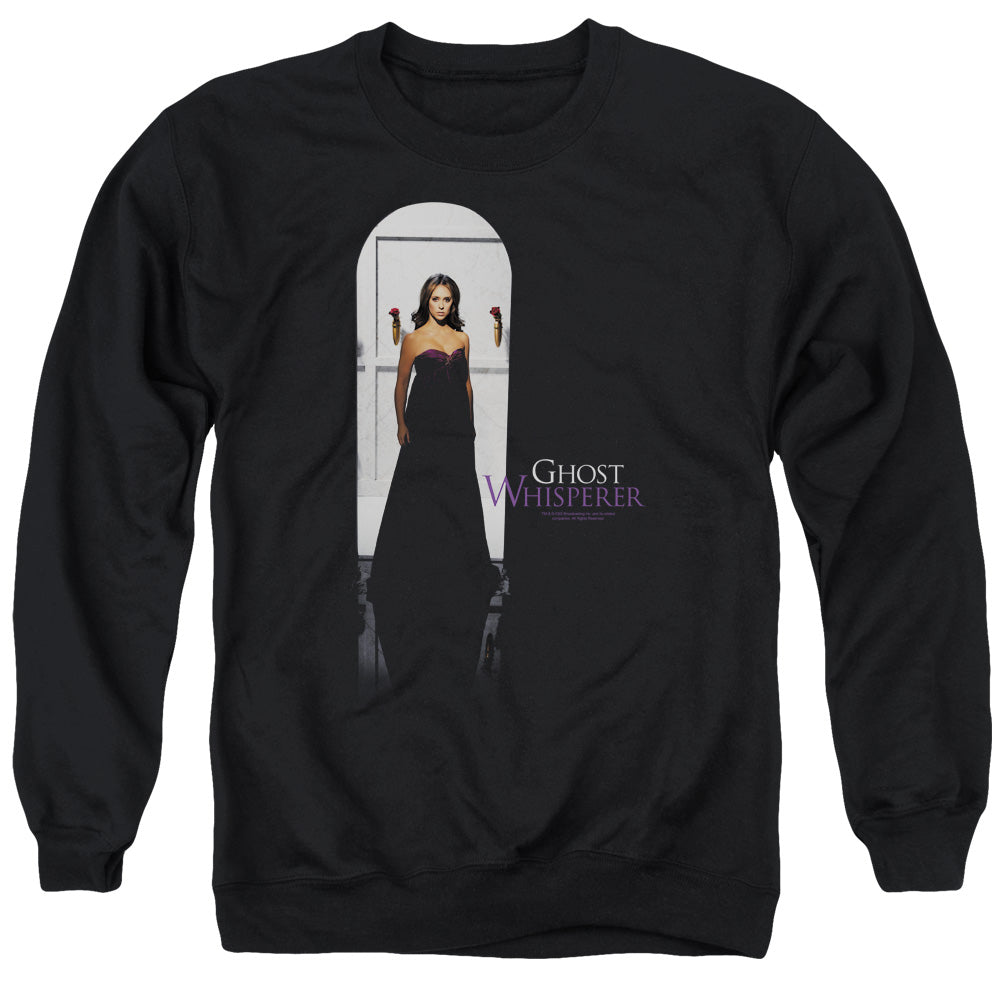 AN OFFCIALLY LICENSED GHOST WHISPERER DOORWAY ADULT UNISEX CREWNECK SWEATSHIRT BLACK