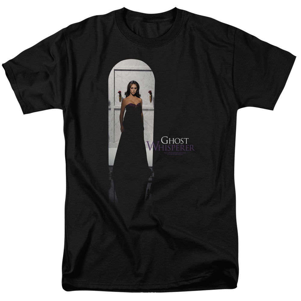 AN OFFCIALLY LICENSED GHOST WHISPERER DOORWAY MEN'S REGULAR FIT T-SHIRT BLACK