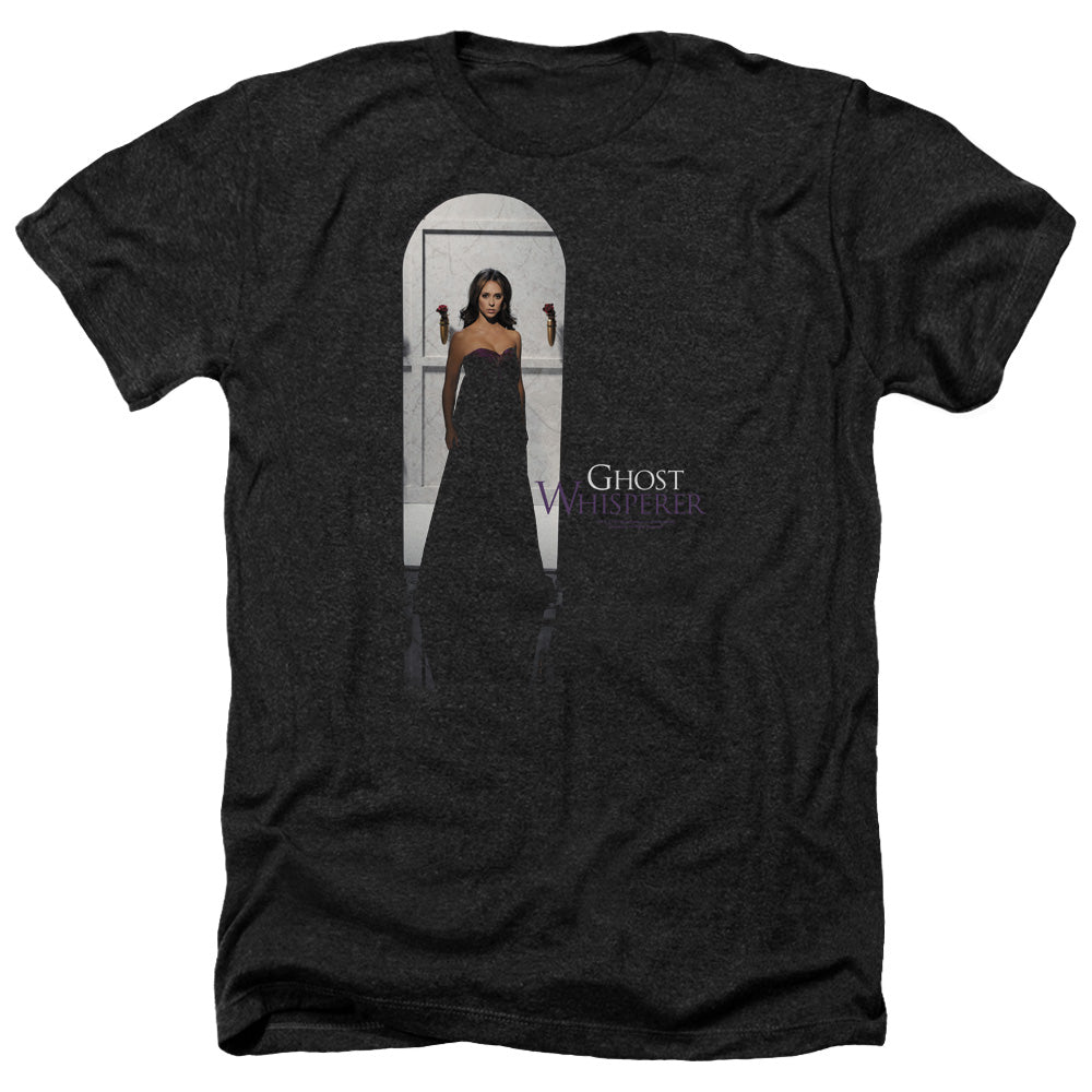 AN OFFCIALLY LICENSED GHOST WHISPERER DOORWAY MEN'S HEATHER T-SHIRT CHARCOAL