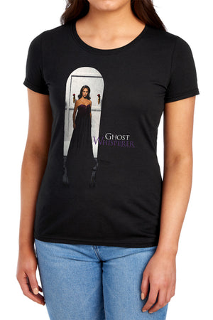 AN OFFCIALLY LICENSED GHOST WHISPERER DOORWAY WOMEN'S REGULAR FIT T-SHIRT BLACK