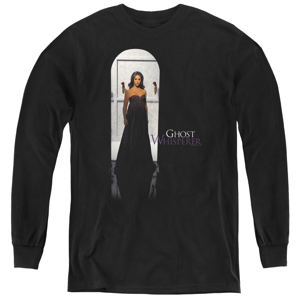 AN OFFCIALLY LICENSED GHOST WHISPERER DOORWAY YOUTH LONG SLEEVE T-SHIRT BLACK